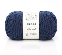Crochet Yarn Milk Cotton Wool Thread,Smooth Soft Baby Milk Thick Hand-Knit Yarn for Crocheting Knitting,11 Different Color,100g/Roll-Dark Blue-2 Rolls