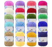 Crochet Yarn Set, 20Pcs Cotton Yarn for Crocheting, Multicolor Super Soft Milk Cotton, Skin-Friendly Crochet for Knitting Baby Garments