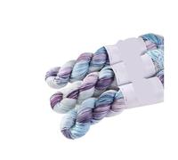 Crochet Yarn Thin Gradient Color Tencel Sequins Hand-Dyed Lace Yarn for Summer Hand Knitting Crochet Thread for Shawl Scarf(Color 02)