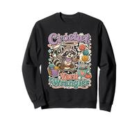 Crochet Yarn Wrangler Craft Humor Funny Retro Saying Sweatshirt