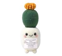 Crocheted Cactus - Succulent Potted Plant Handmade | Knitted Cactus Toy, Decorative Crochet Cactus, Potted Ornament | For Room, Office, Desk, Decorations