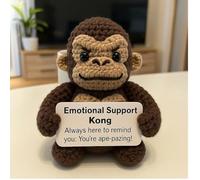 Crocheted Emotional Support Doll, Positive Affirmation Crochet Dinosaur, Small Funny Encouragement Gift for Women, Friends, Students, Coworkers, Or College Graduation (C)
