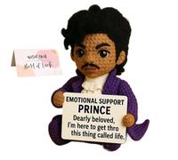 Crocheted Emotional Support Dolls, Positive Affirmation Crochet Prince, Small Funny Cute Encouragement Gifts for Women, Friends, Students, Coworkers, Colleges Graduation(Type B)