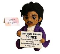 Crocheted Emotional Support Dolls, Positive Affirmation Crochet Prince, Small Funny Cute Encouragement Gifts for Women, Friends, Students, Coworkers, Colleges Graduation(Type A)