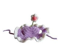 Crocheted Hat for Dog and Cats Holiday Pet Costume, Purple S