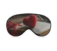 Crocheted Heart Eye Mask, Side Sleeping Mask Light Blindfold Sleeping Mask Nose Pad and Elastic Band for Children Women and Men