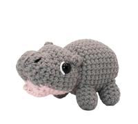 Crocheted Hippo Moo D-eng Keychain, Handmade Knitted Pygmy Hippo Keychain, Realistic Hippo Keyring, Hippo Smoo Dengs Knitting Doll Ornament for Family