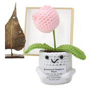 Crocheted Inspirational Support Flower - Handmade, Uplifting Yarn Ornament, Cheerful Crafted Detail, Thoughtful Comfort Piece, Small Decorative Symbol | Suitable for bedside stands, craft rooms, entry