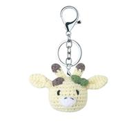 Crocheted Keychain Handmade Crochet Keyrings Animal Head Bag Pendant Acrylic Fibers Texture Suitable for Keys Bags Handmade Keychain
