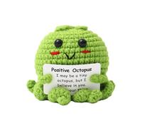 Crocheted Octopus Doll - 2.56x2.56 Inches, Positive Crochet Animals | Knitted Octopus Doll with Encouragement Card for Women, Men, Girls, Boys, Friends
