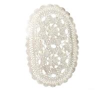 Crocheted Oval Placemats Cotton Construction for Dining Table Coffee Table and Decorative Placement on Sofas Desks (30 * 90cm Beige)