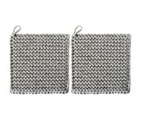 Crocheted Pot Holders, 2Pcs 7.5 x 7.5 Inch Square Cotton Woven Coasters Heat Resistant Place Mats for Kitchen Cooking, Baking, Drinking