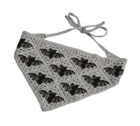 Crocheted Triangle Hair Scarf with Adjustable Tie Ends, D | Textile Head Covering Accessory for Daily Wear and Halloween Costume Looks