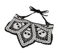Crocheted Triangle Hair Scarf with Adjustable Tie Ends, E | Textile Head Covering Accessory for Daily Wear and Halloween Costume Looks