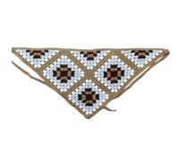 Crocheted Triangle Hair Scarf with Adjustable Tie Ends, G | Textile Head Covering Accessory for Daily Wear and Halloween Costume Looks
