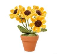 Crocheted Wool Plant Pot 11x8cm Purple Home Decor(yellow)