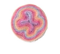 Crocheted Yarn 250M Rainbow Gradient Color Cake Yarn Cotton Blend DIY Crochet Skirt Lace Line Hand-Woven Soft(10)