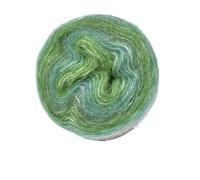 Crocheted Yarn 250M Rainbow Gradient Color Cake Yarn Cotton Blend DIY Crochet Skirt Lace Line Hand-Woven Soft(Color6)