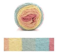 Crocheted Yarn Cake Yarn Rainbow Cotton Segment Dyeing 5 Strands of Milk DIY Hand Knitted(Color15)