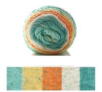 Crocheted Yarn Cake Yarn Rainbow Cotton Segment Dyeing 5 Strands of Milk DIY Hand Knitted(Color23)