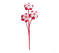 Crocheted Yarn Flower Decoration for Christmas Trees and Wreaths, Handmade for Long Lasting Seasonal Home Accent (B)