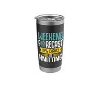 Crocheter Crochet - Weekend Forecast Chance of Knitting Stainless Steel Insulated Tumbler