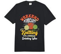 Crocheter Crochet - Weekend Forecast Knitting and Wine Comfort Colors Adult Heavyweight T-Shirt