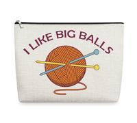 Crocheters Knitters Lover Gift for Women Makeup Bag Knitting Theme Gift