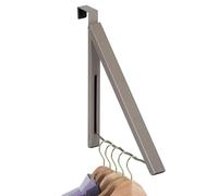 Crochets de suspension de porte - étendoir à vêtements rétractable, Cintre mural pliable | Tringle à vêtements pliante peu encombrante, organisateur de crochets de porte sans perçage pour balcon
