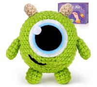 Crochetta Crochet Kit for Beginners, Crochet Starter Kit w Step-by-Step Video Tutorials, Beginner Crochet Kit for Adults Kids Women Men Complete Kit Included (Big Eyed Monster)