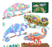 Crochetta Crochet Kit for Beginners, Crochet Starter Kit with Step by Step Video Tutorials, Complete Kit Included (Family of 4 Chameleons)