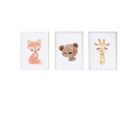 Crochetts Sheets 33 x 43 x 2 cm Bear Giraffe Fox 3 Pieces