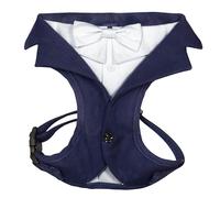 Croci Ceremony Groom Male Dog Harness for Weddings, Tuxedos for Dogs, Adjustable, Blue, XS/30-39cm