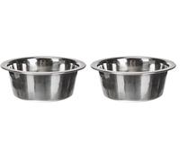 Croci DOS - Stainless steel dog bowl, capacity 0,5L, hygienic and durable, container for food and water, dishwasher safe, diameter 13cm (Pack of 2)