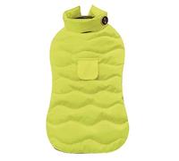 Croci Eco Leaves Yellow Dog Jacket, Back Size 25 Cm, Ecological Made With Recycled Materials, Padded And Adjustable, With Elastic And Hole For Leash And Harness, Yellow Color