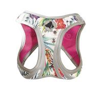 Croci Hiking Reflective Tropical Reflective Dog Harness Adjustable Padded Double Safety Velcro Fastener and Buckle Size XS 30-33cm