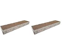 Croci Maiolica - Cardboard scratching post for cats, rectangle with 2 reversible layers, non-slip feet, catnip bag included, 48x12,5x5 cm (Pack of 2)