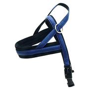 Croci My Lord Adjustable Swedish Leather Harness, 53-66 mm x 40 mm, Navy Blue