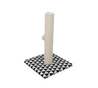 Croci Optical Basic - Scratching Post for Adult, Large and Small Cats, Mat with Tree and Rope with Cat Calming Toy Ball, Cardboard Scratcher,Accessories and Games at Home,Black/White,42cm - con palla
