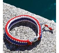 Croci Silver Twine Navy Braided Collar with Silver Charm, 40 cm