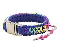 Croci Silver Twine Rainbow Braided Collar with Silver Charm, 50 cm