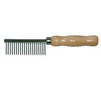 Croci Stainless Steel Wide Teeth Hair Comb for Dogs, Wooden Handle