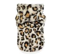 Croci Sweatshirt For Dogs With Guepard Hood, Back Size 30 Cm, Eco Fur, Adjustable With Velcro Closure, With Elastic And Hole For Leash And Harness, Leopard Color
