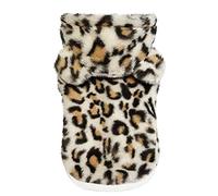 Croci Sweatshirt For Dogs With Guepard Hood, Back Size 35 Cm, Eco Fur, Adjustable With Velcro Closure, With Elastic And Hole For Leash And Harness, Leopard Color