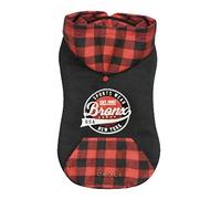 Croci Sweatshirt For Dogs With Hood Bronx Black, Back Size 35 Cm, Adjustable With Velcro Closure, With Elastic And Hole For Leash And Harness, Black Color