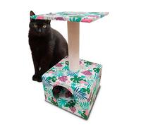 Croci Tropical Cave Cat Scratching Post High Column 55 cm with Dog Bed for Adults and Cats, Scratching Post with Tree Scratcher, Accessories and Games for Animals, Calming Game for Cats