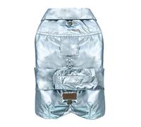 Croci Waterproof Coat For Dogs Montreal, Back Size 15 Cm, Fleece Lining, Adjustable With Elastic And Hole For Leash And Harness, Iridescent Pearl Color