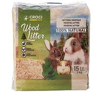Croci Wood Litter - Vegetable litter for rodents based on fir shavings, 15 lt - 1Kg format, natural and compostable without chemical products, super absorbent, anti-odour