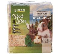 Croci Wood Litter - Vegetable litter for rodents based on fir shavings, 15 lt - 1Kg format, natural and compostable without chemical product