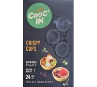 CROC'IN - Black Tartlet Shells - Edible Appetizer Or Dessert Cups - Mini Pastry Cases - Artisanal & Vegan Confection - 24 Pieces